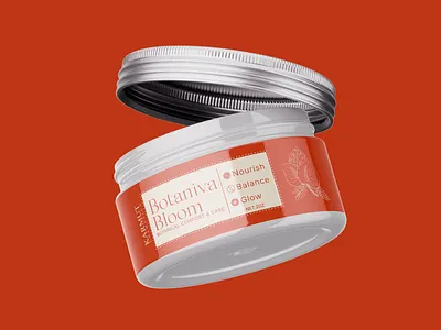 Botanical Cream Label Design cream label design jahidjij