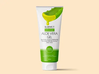 Modern Organic Aloe Vera Gel Tube Label Design jahidjij