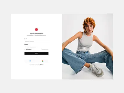 Sign in page fashion login minimal modern sign in ui web design web page