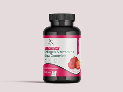 Glow Gummies Supplement Label Design jahidjij