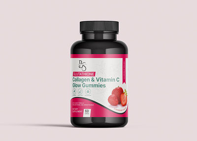 Glow Gummies Supplement Label Design jahidjij