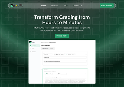 Grading App Landing Page Hero Section grading app hero section herosection landingpage uiux ux design webapp website