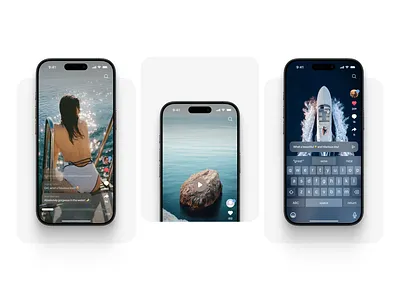 Video Social App Concept (iOS) clean design daily ui glassmorphism ios liquid glass product design socials ui ux video player