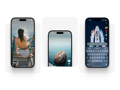 Video Social App Concept (iOS) clean design daily ui glassmorphism ios liquid glass product design socials ui ux video player