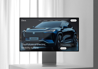 Eleva EV – Futuristic Electric SUV Landing Page automotive ui car website design digital experience electric suv electric vehicle ev design future mobility landing page design product design ui design ux design vehicle landing page web design