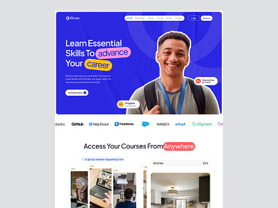 OLcus - Online Course agency branding campus career company course design digital elearning elementor framer landing online page school ui webflow website wordpress