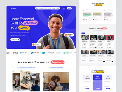 OLcus - Online Course agency branding campus career company course design digital elearning elementor framer landing online page school ui webflow website wordpress