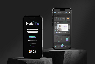 Habit Tracking App - "Habitu" app clean design dark mode design graphic design habit app habit tracker lifestyle mobile app design productivity app self improvement ui ui ux design ux