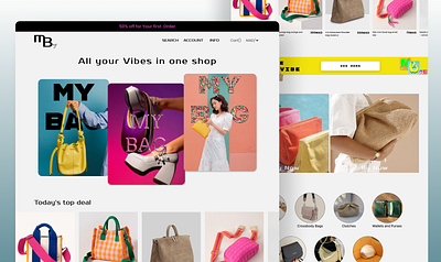Fashion E-commerce Website for Bag Lovers e commerce high conversion shopping ui ux web design wireframe