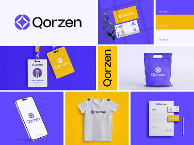 Qorzen Logo and Branding with guidelines agency brand identity branding business logo corporate logo design graphic design icon identity letter logo logo designer logos monogram tech typography vector