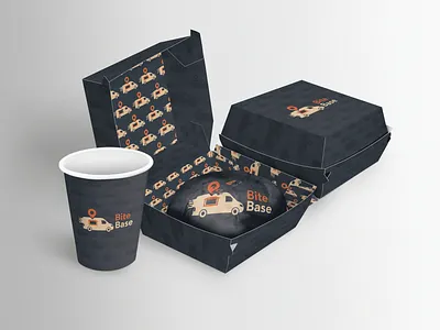 Bite Base – Food Truck Logo Design Mockups brandidentity branding creative delivery foodtruck iconic logo modernlogo packagingdesign vector