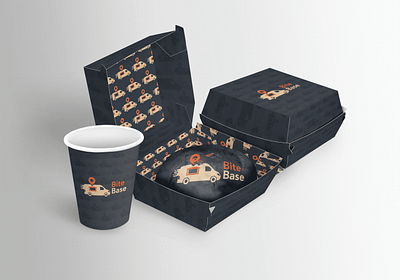 Bite Base – Food Truck Logo Design Mockups brandidentity branding creative delivery foodtruck iconic logo modernlogo packagingdesign vector