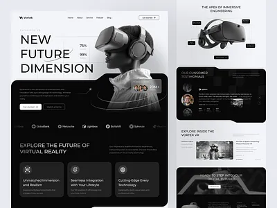 Futuristic Tech & VR Website artificial intelligence cyber design digital futuristic interface landing page technology ui ux vr website