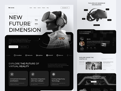 Futuristic Tech & VR Website artificial intelligence cyber design digital futuristic interface landing page technology ui ux vr website