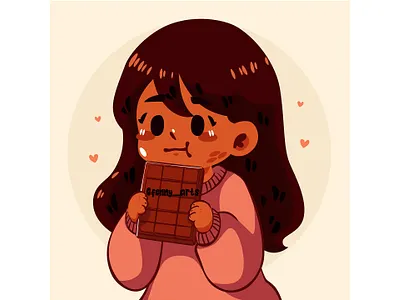 Cartoon Girl Holding a Chocolate Bar background bar beans cacao candies cartoon celebration chocolate cocoa cupcakes delicious dessert eat event food milk milkshakes sugar sweets tasty