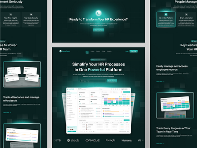 LunarDesk - Landing HR Management analytics clean design employee hr management landing page management organization payroll project management recruitment saas salary task team ui web design website work workflow