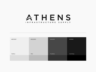 Athens Logo for infrastructure supply abstract logo brand design brand identity branding design graphic design identity illustration infrastructure lettermark logo logo design logotype minimalist logo monogram symbol wordmark