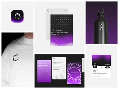 ORB Brand Identity ai brand brand identity branding daily assistant design graphic design logo logo app minimalist mobile logo modern logo purple gradient simple logo tech logo