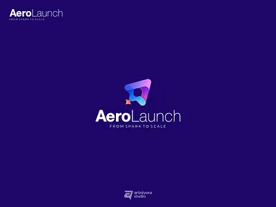 AEROLAUCH - From Spark to Scale aero branding colorful design flight gradient graphic design logo modern plane power rocket space template ui