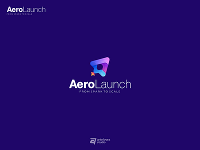 AEROLAUCH - From Spark to Scale aero branding colorful design flight gradient graphic design logo modern plane power rocket space template ui