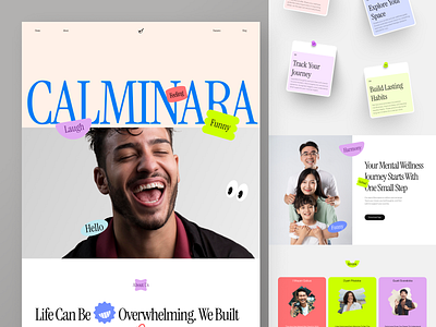 Calminara - Mental Health Website anxiety emura healthylifestyle landing page medical medical care meditation website mental mental health mindfulness motivation psychology saas selfcare spritual stress webdesign website wellbeing wellness