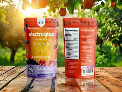 Electrolytes Food Supplement Pouch Packaging Design box food supplement label desgin packaging design pouch design supplement