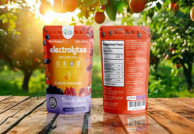 Electrolytes Food Supplement Pouch Packaging Design box food supplement label desgin packaging design pouch design supplement
