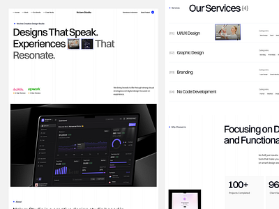 Na'am Design Studio - Website Design Concept clean design clean ui design design studio graphic design landing page landing page design large font layouting minimalist design studio landing page typography ui ui ux design ux web concept web design website website design website ilustration