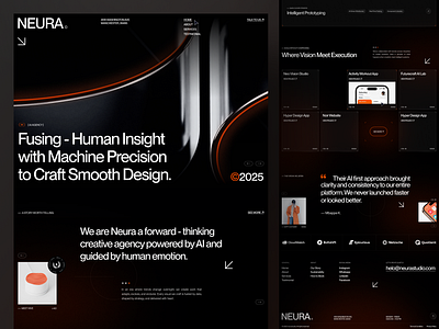 NEURA - AI Creative Agency Website 🔥 agency website ai agency website ai website art studio website clean company website creative agency creative agency website creative website darkmode design agency website homepage landing page simple studio website ui design uidesign uiux website
