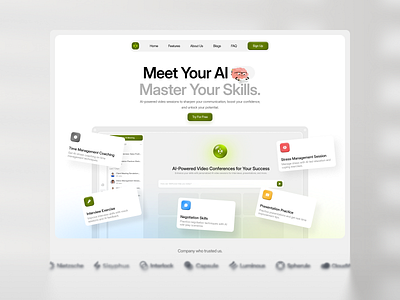 TalkFusion - SaaS AI Landing Page ai ai landing page artifical intelligent clean design design landing page saas landing page technology ui ui design uiux ux website