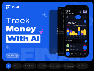 Finance App | Money Management | Expense Tracker ai advisor budgetplanner expense tracker financial advisor financial planning fintech app investment strategy uiux user interface wealthmanagement