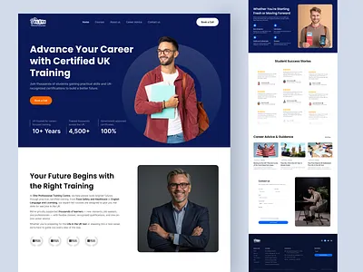 Landing page for Education artiflow careertraining cleanui course designinspiration edtech education educationplatform halal design home page landingpagedesign online study ui uiux ukcourses visual design web design webdesign website
