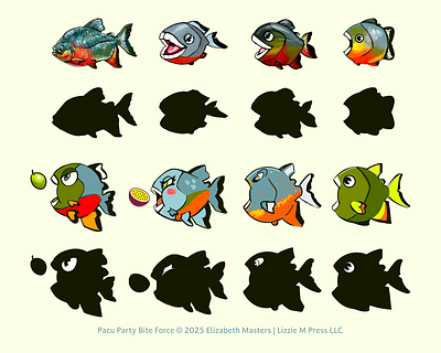 Choose Your Pacu! character design concept art creature design cute fish food loving character game design hero illustration powerful protagonist stylized cartoon characters vintage style cartoon wildlife sketches