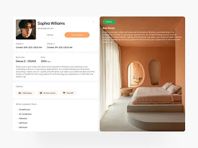 Hotel guest dashboard component booking clean client management component dashboard guest guests hotel management product design web design