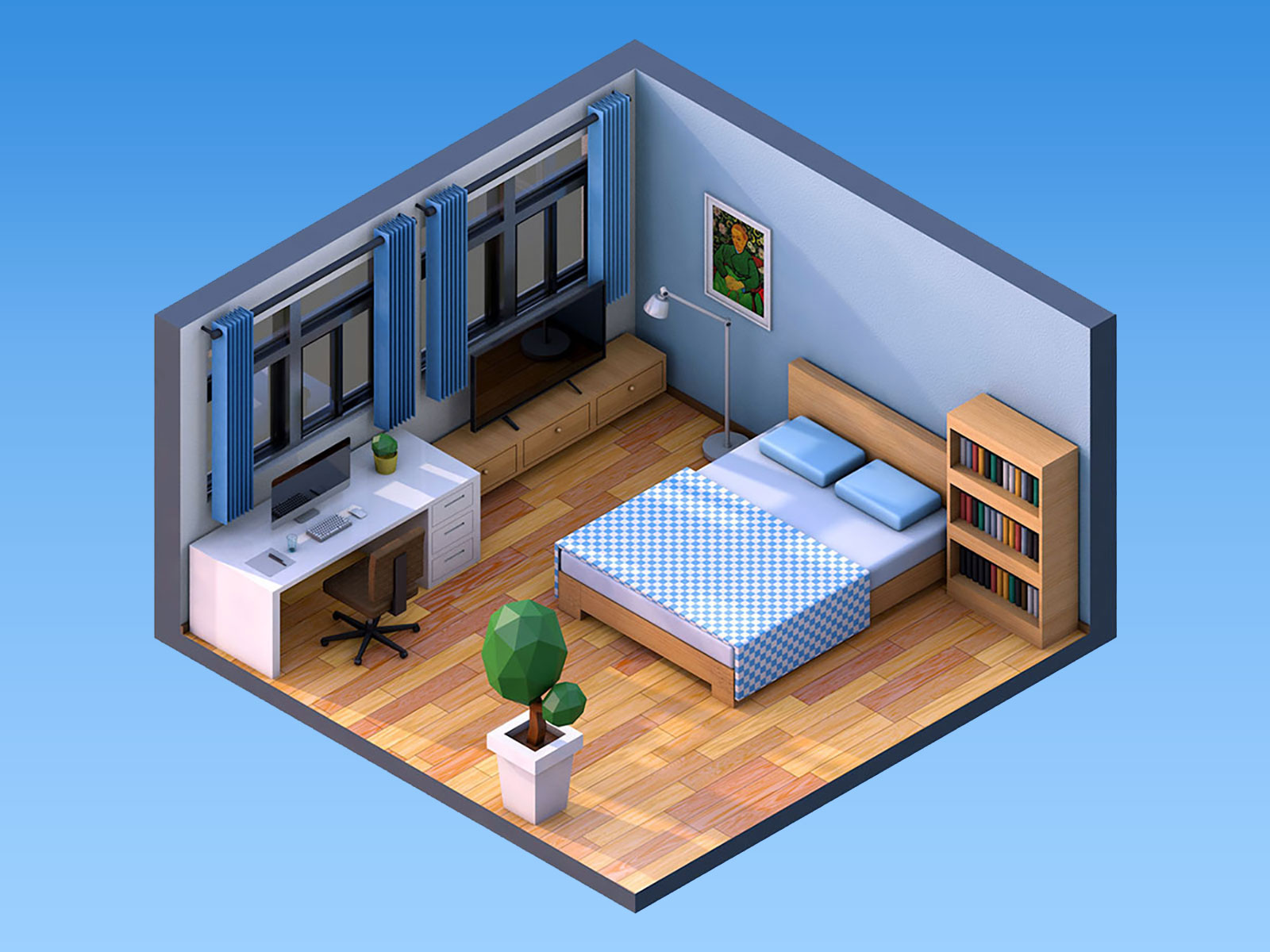 A Cartoon Room Room 3d c4d