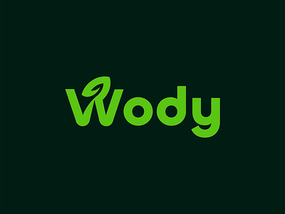Wody — Eco Friendly Word Mark Logo Design branding calligraphy custom designer environment green icon leaf logo logo design logo designer logodesign logotype loog lgo log nature symbol text logo typography wood wordmark
