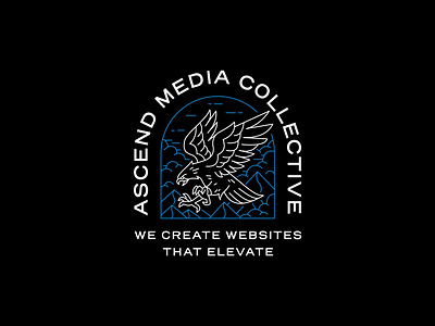 Ascend Media Collective: T-shirt Design apparel badge branding eagle graphic design illustration line art logo merch merchandise t shirt t shirt design tee