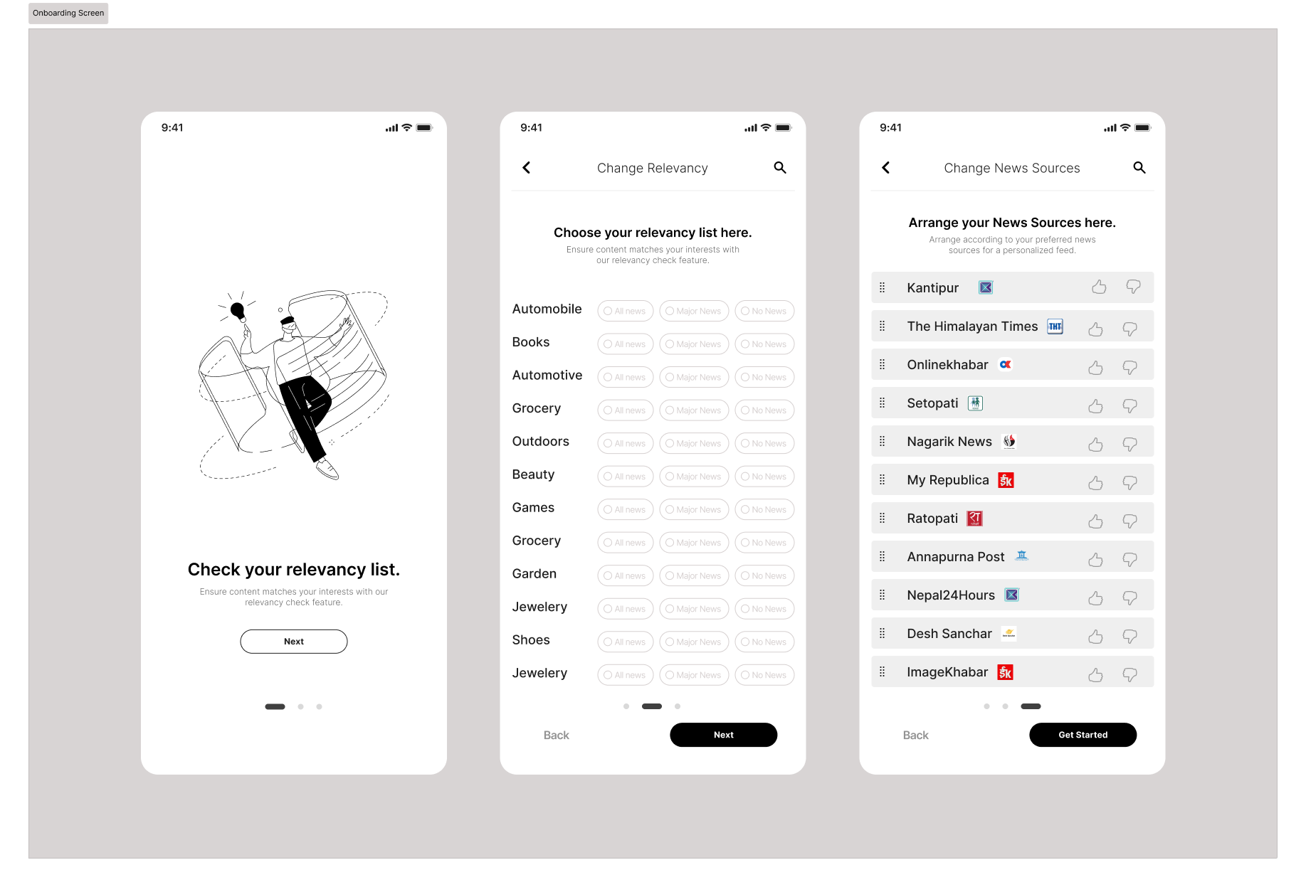 Popup – Minimal News App ui