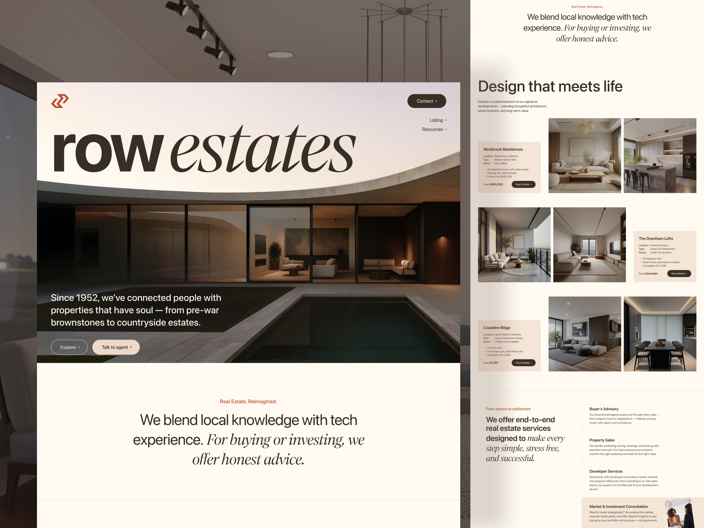 Real Estate Agency Landing Page design homepage design landing page landing page ui product design property landing page real estate real estate agency real estate landing page real estate web design ui ui design uiux user interface web design website website landing page website ui