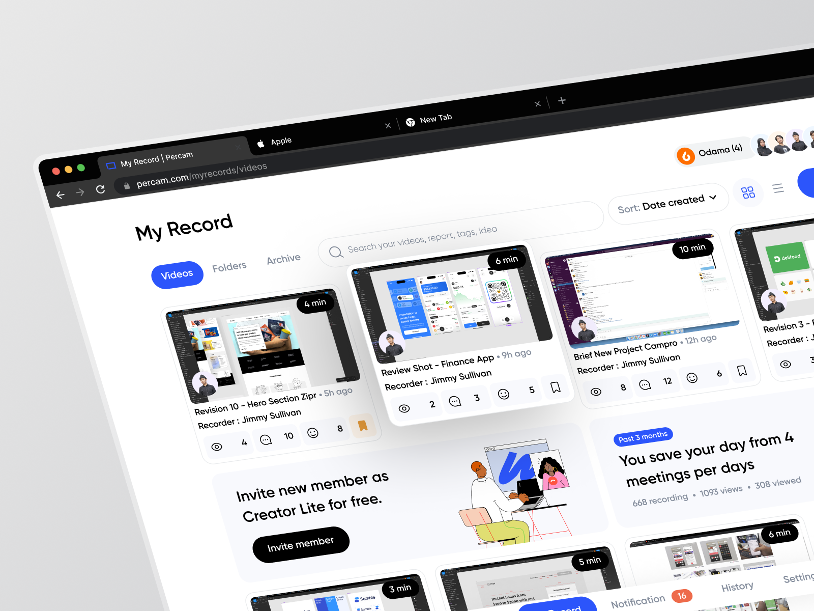 Screen Recording Dashboard card dashboard desgin dashboard design dashboard page dashboard saas design loom product product design record record app recording recording app recording screen recording screens saas saas dashboard saas design ui webapp