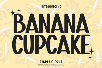 Banana Cupcake Font display font handwritten font playful font retro font