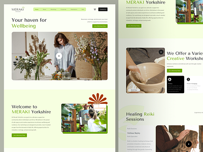 MERAKI beauty beauty landing page beauty website design health and landing page ui design uiux ux design web design website design wellness website