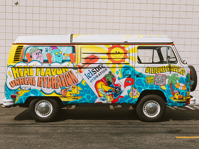Leisure Hydration: Vehicle Wrap character drink energy hydration illustartion leisure mascot packaging van vehicle vinyl water wrap