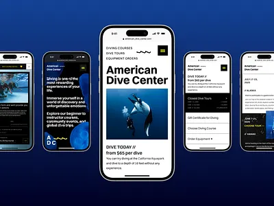 Diving School Mobile Website UI Design app interfaces application design diving website mobile ui mobile ux mobile website modern website ui design ui ux ui ux design web design web interface