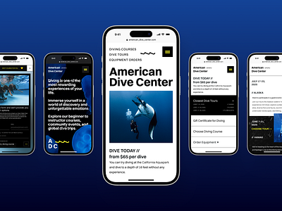 Diving School Mobile Website UI Design app interfaces application design diving website mobile ui mobile ux mobile website modern website ui design ui ux ui ux design web design web interface