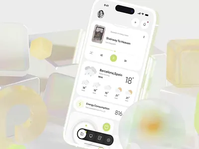 Mobile application for smart home control app design application design climate control control app dashboard control home automation mobile app mobile app design mobile application remote control saas smart device smart hause smart home smart home app smart home mobile app smart house smart security ui designer weather app