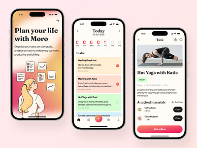Personal Life Planning Mobile App app design app interface application ui mobile app design mobile app ui mobile dashboard mobile ui personal management productivity tool ui ux design