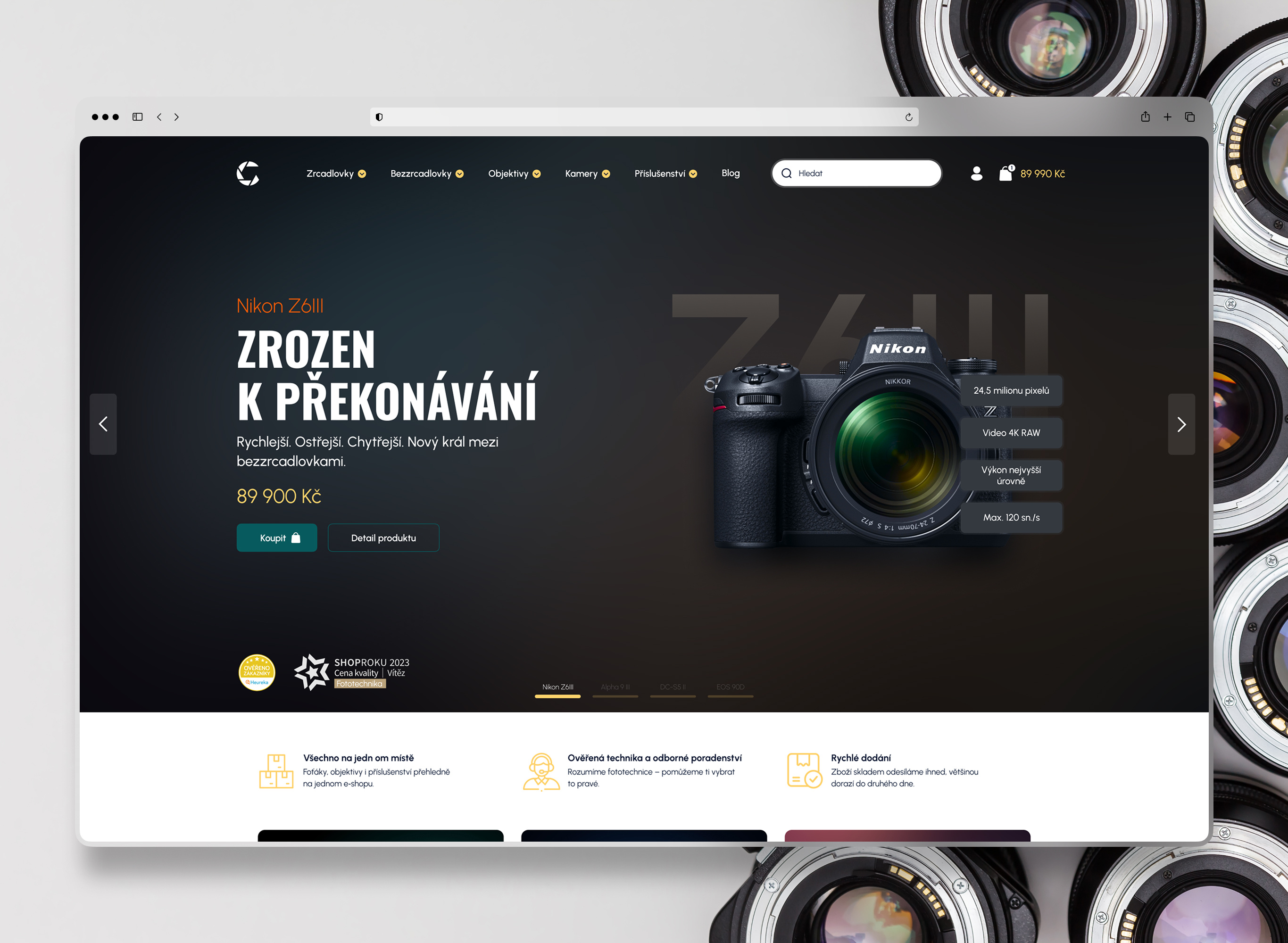 Example of Photography Gear E-shop UI Design