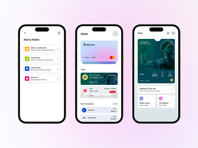 Smart Wallet for Mobile app apple banking cards credit credit cards event tickets finance google graphic design sleek tickets ui user experience user interface ux ux design uxui visual interface wallet