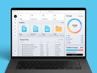 Cloud Storage Web App Dashboard application design application ui best web design dashboard dashboard ui modern dashboard ui design web application design web dashboard web design web interface design web ui